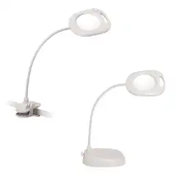 Gulvlampe LED m/lup, 3 i 1 hvid