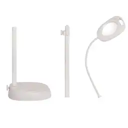 Gulvlampe LED m/lup, 3 i 1 hvid