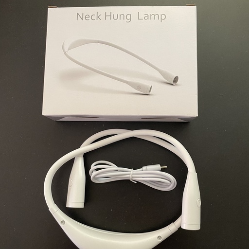 Nakkelampe, hvid LED m/usb-stik, genopladelig