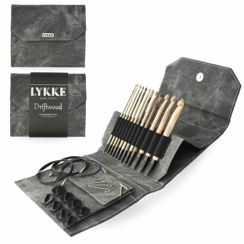 Tunesian Crochet Gift Set, Grey Denim